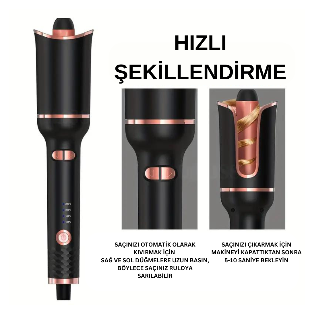 PinkTrimmer Otomatik Saç Şekillendirici, Dalgalı ve Kıvırcık Saçlar Yapın, Orjinal Sertifikalı Ürün