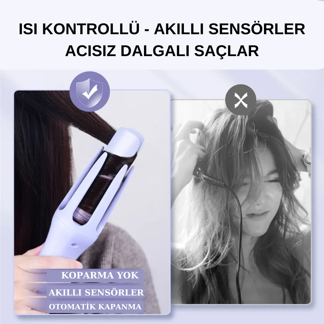 PinkTrimmer Otomatik Saç Şekillendirici, Dalgalı ve Kıvırcık Saçlar Yapın, Orjinal Sertifikalı Ürün