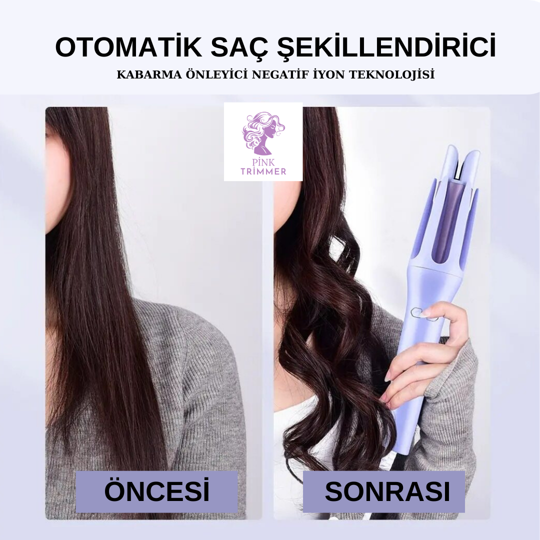 PinkTrimmer Otomatik Saç Şekillendirici, Dalgalı ve Kıvırcık Saçlar Yapın, Orjinal Sertifikalı Ürün