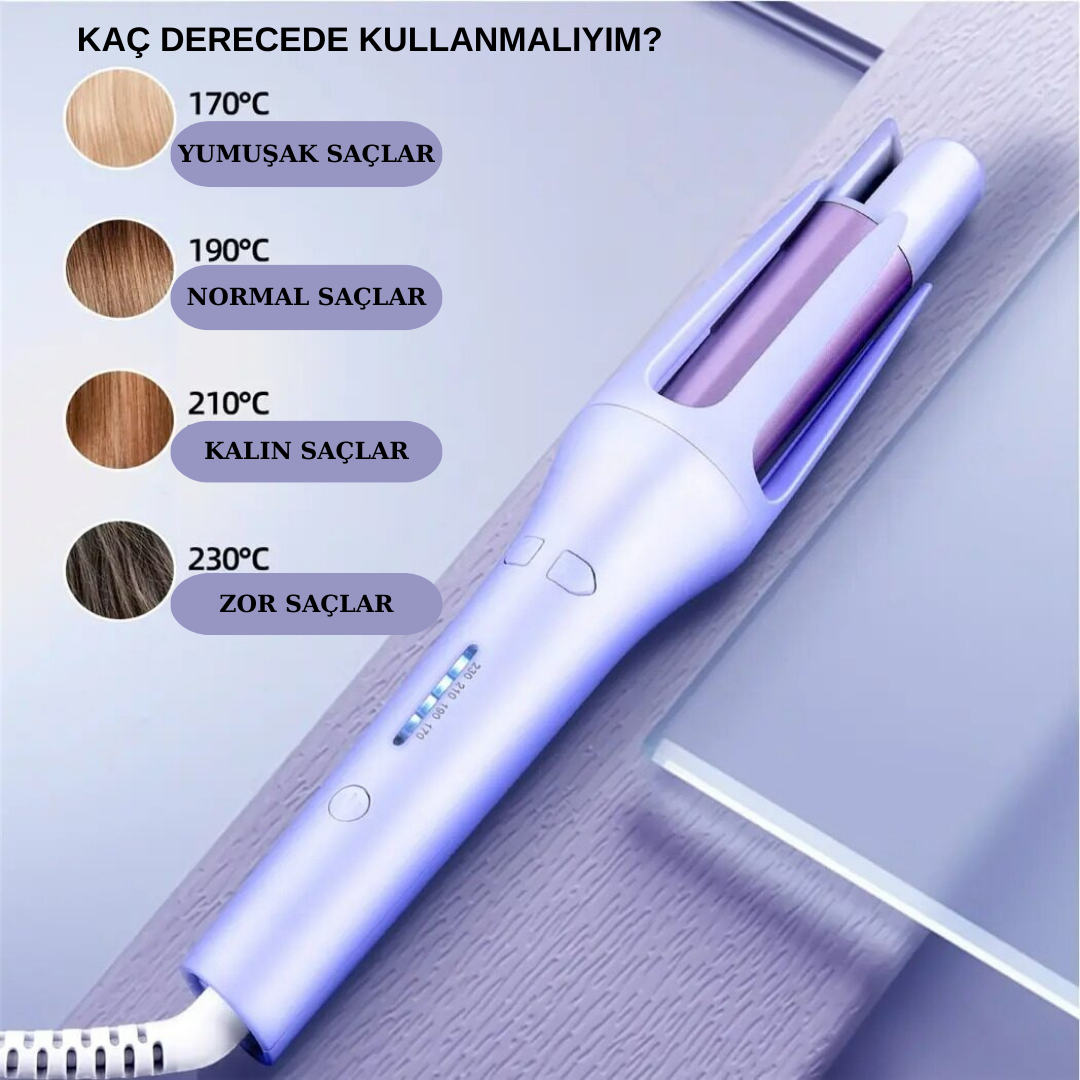 PinkTrimmer Otomatik Saç Şekillendirici, Dalgalı ve Kıvırcık Saçlar Yapın, Orjinal Sertifikalı Ürün